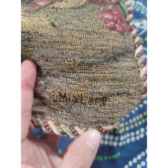 VINTAGE LAB PUPPIES DOG CHRISTMAS TAPESTRY PILLOW BY MIA LANE. PRESENTS 14" . - Picture 10 of 11